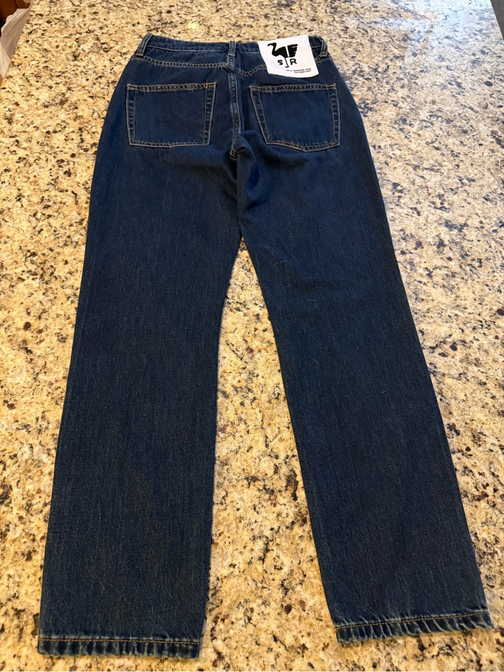 Sandrine Rose Dark Wash Straight Leg Jeans | High Rise | Size 25